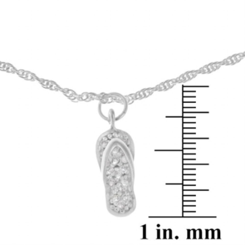 CZ Flip Flop Anklet Bracelet | Minimal 925 Silver Dainty Women’s Jewelry