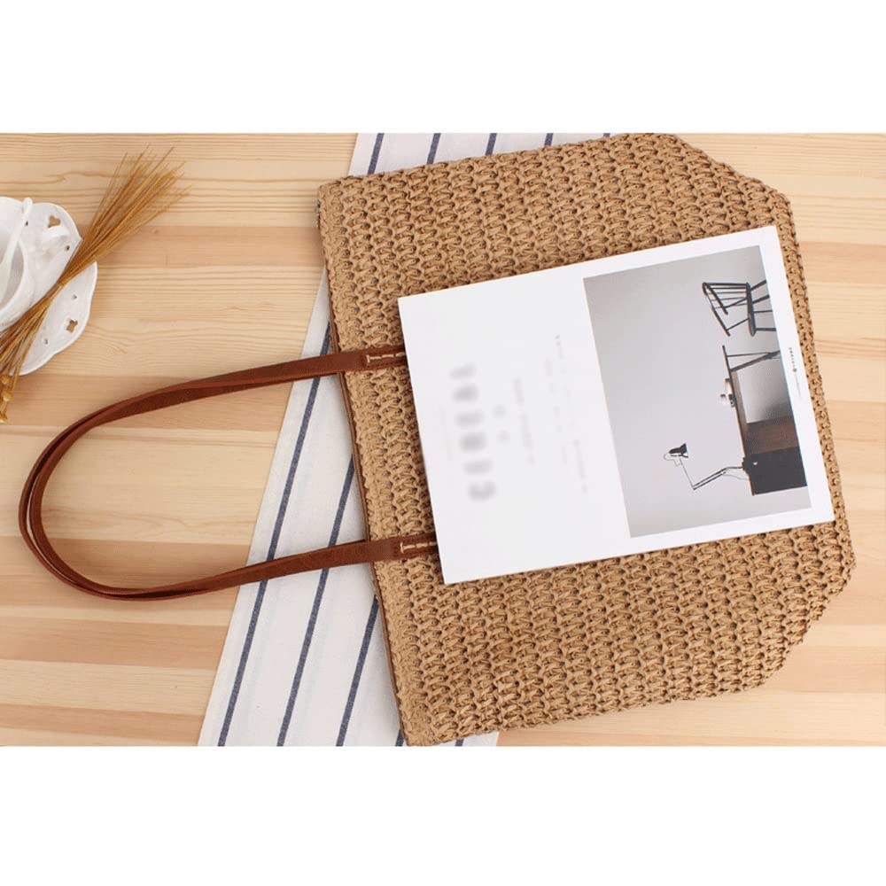 Straw Tote Bag | Minimal Women’s Woven Summer Beach Handbag