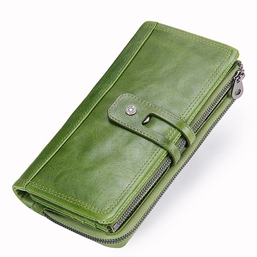 Long Leather Wallet Clutch | Minimal Women’s Card Holder with Phone Pocket