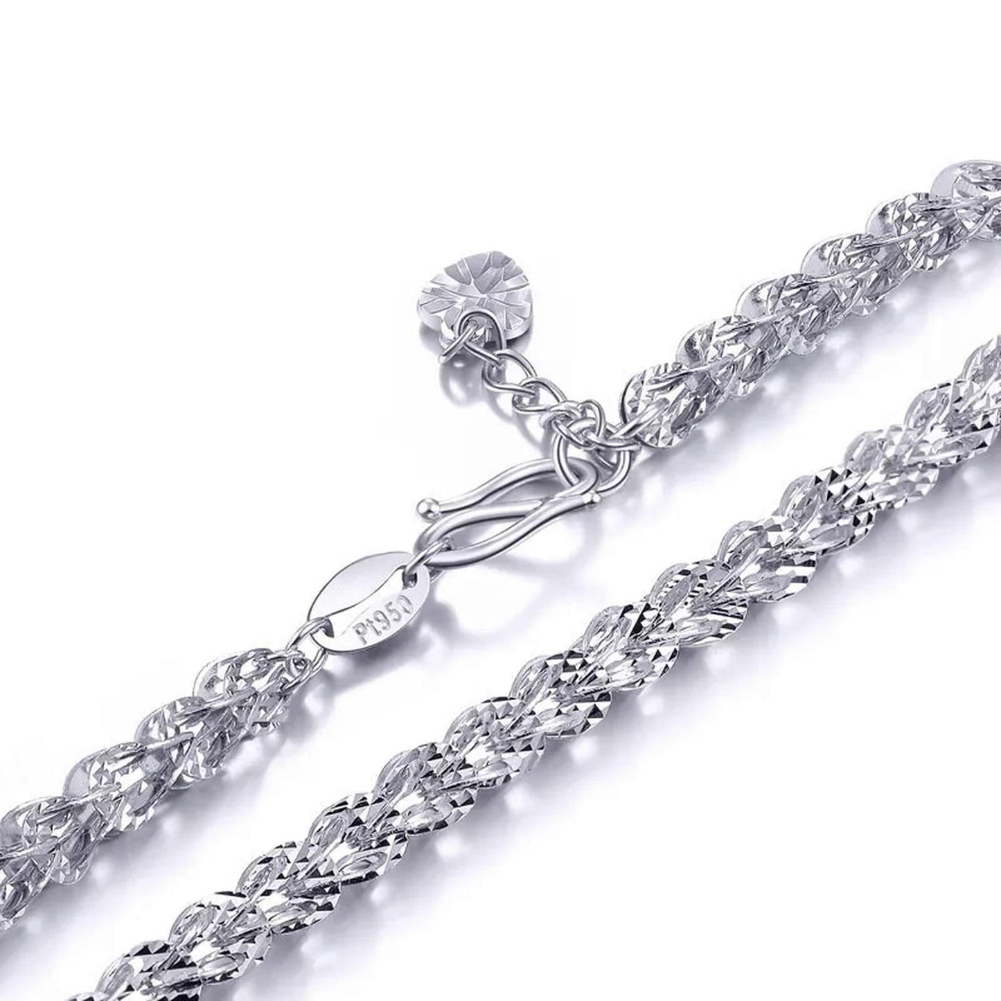 Platinum Link Bracelet | Minimal 950 Fine Phoenix Tail Design Jewelry