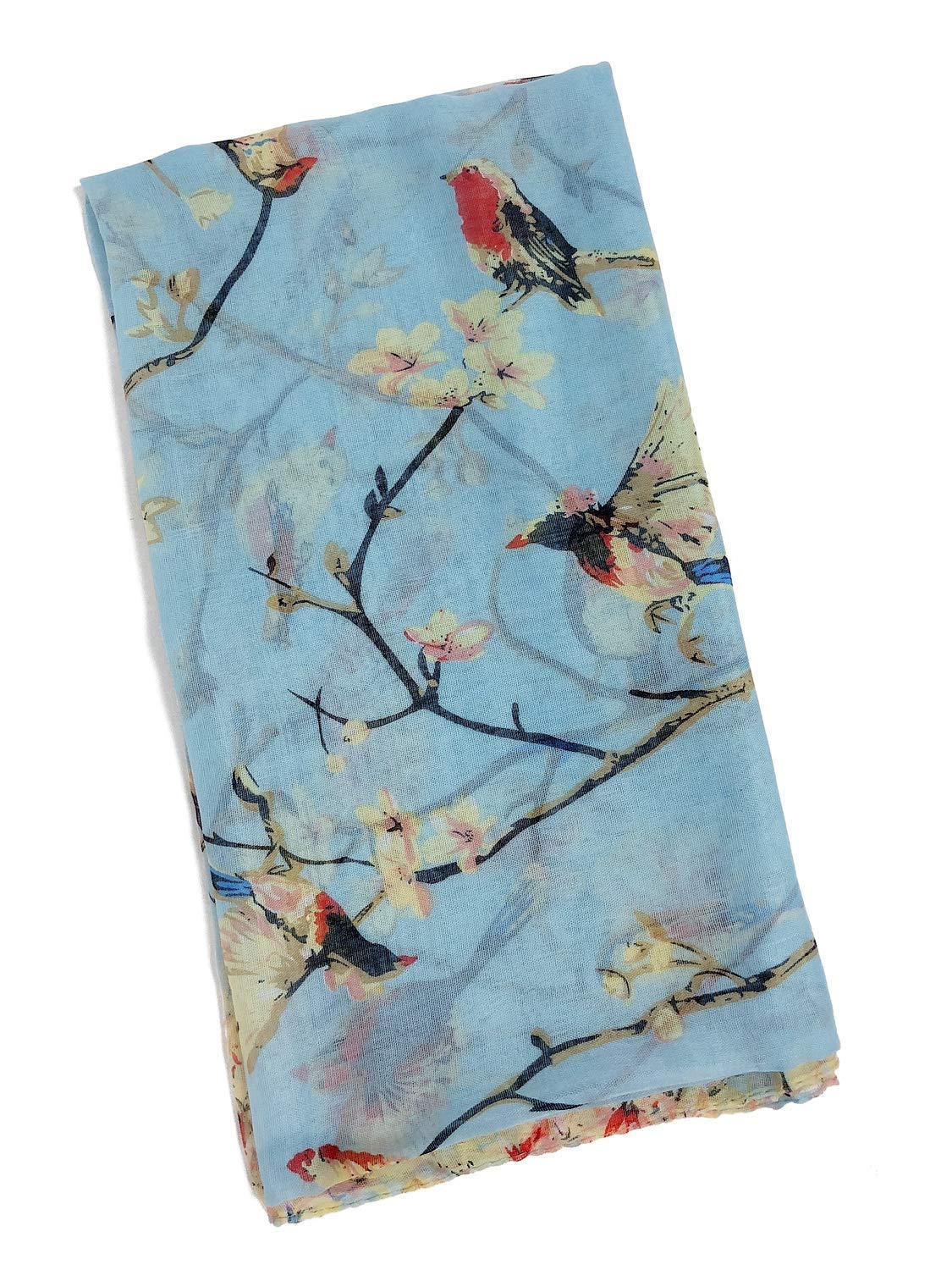 Lightweight Floral Scarf | Minimal Women’s Summer Bird Print Wrap