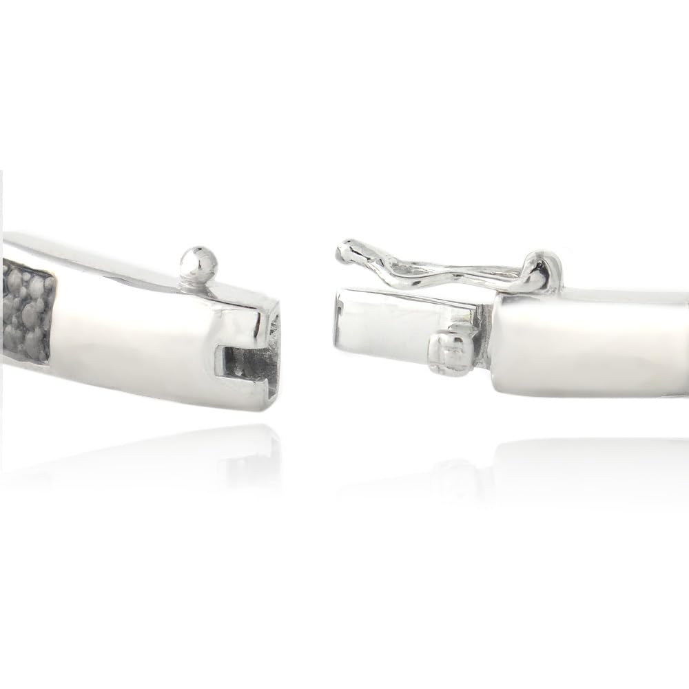 Black White Square Bangle Bracelet | Minimal Women’s Fashion Jewelry