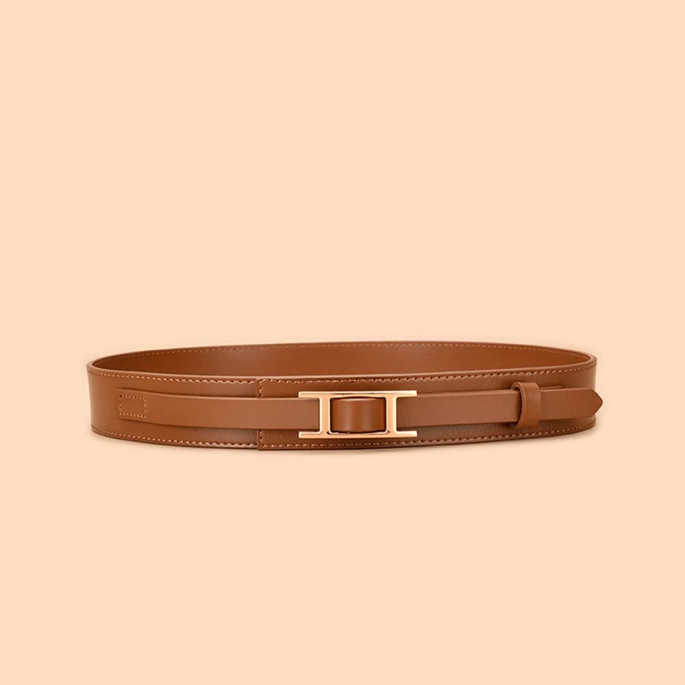 Thin Leather Waist Belt | Minimal Women’s Metal Buckle Fashion Accessory