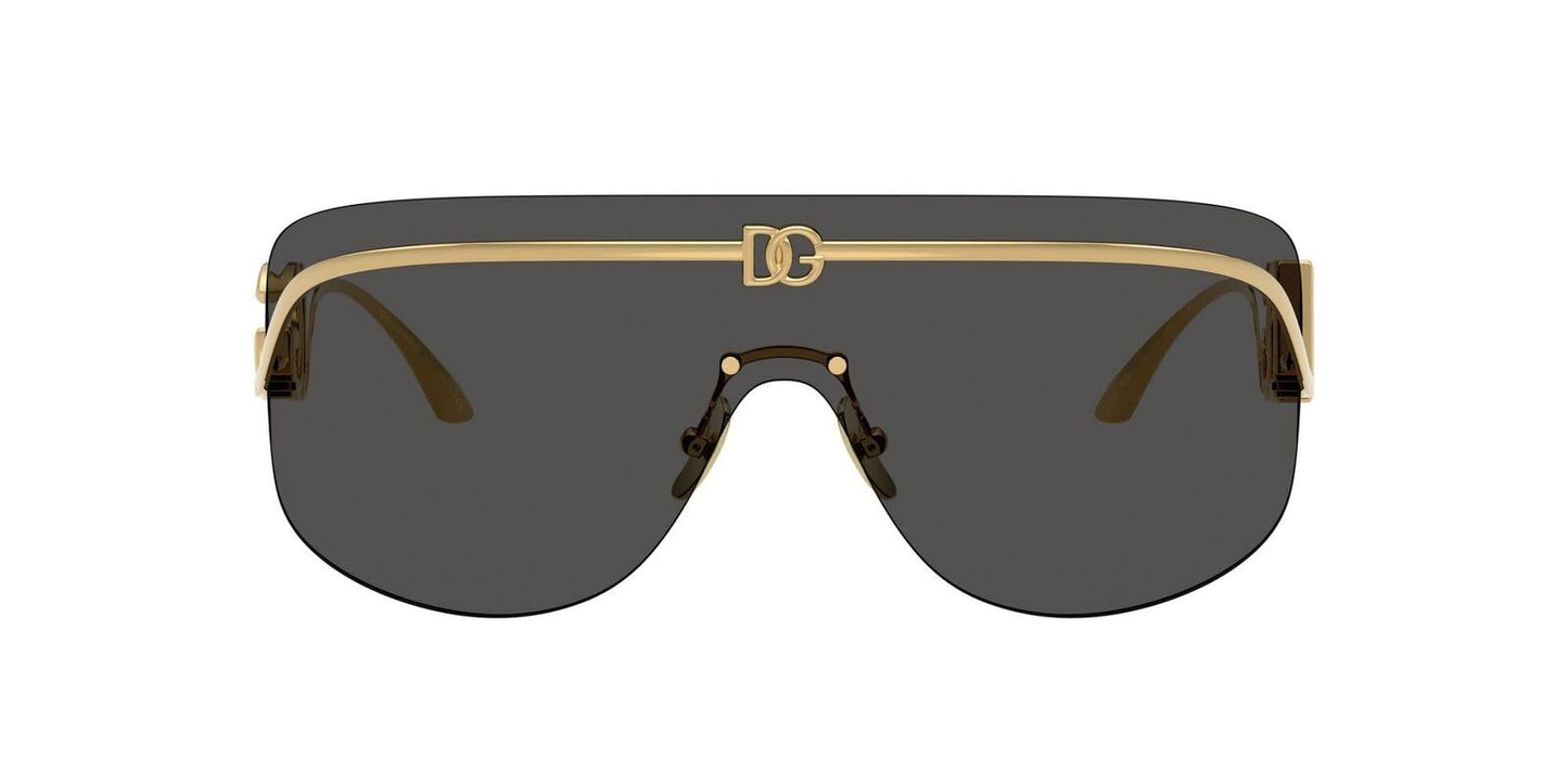 Gold Shield Sunglasses | Minimal Metal Frame Grey Lens Eyewear