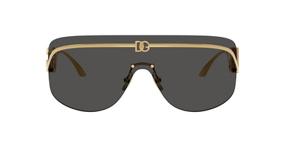 Gold Shield Sunglasses | Minimal Metal Frame Grey Lens Eyewear