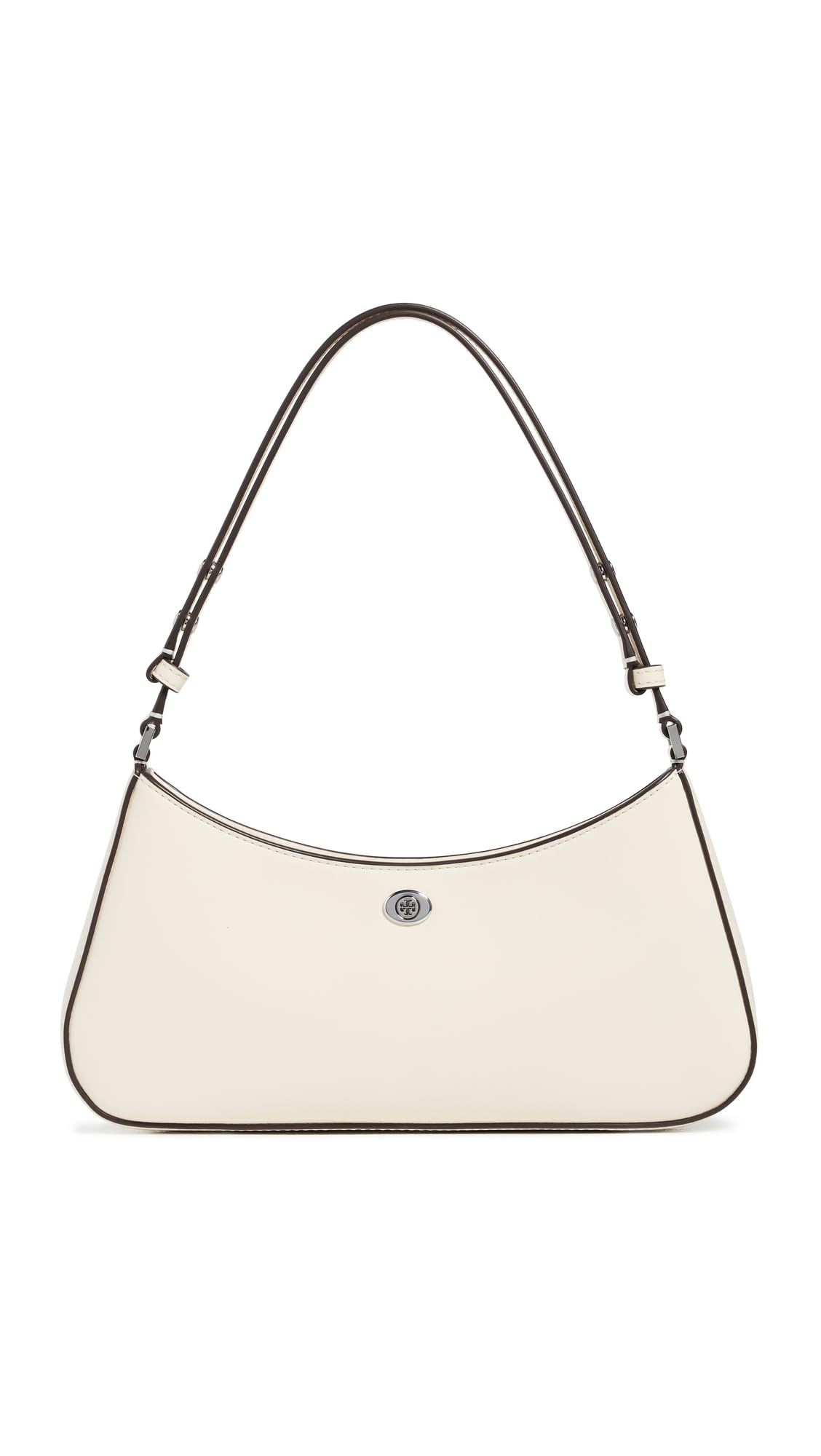 Zip Top Shoulder Bag | Minimal Women’s Light Cream Leather Bag