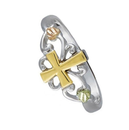 Petite Cross Ring | Sterling Silver Minimal Gold Accent Size 7 Jewelry
