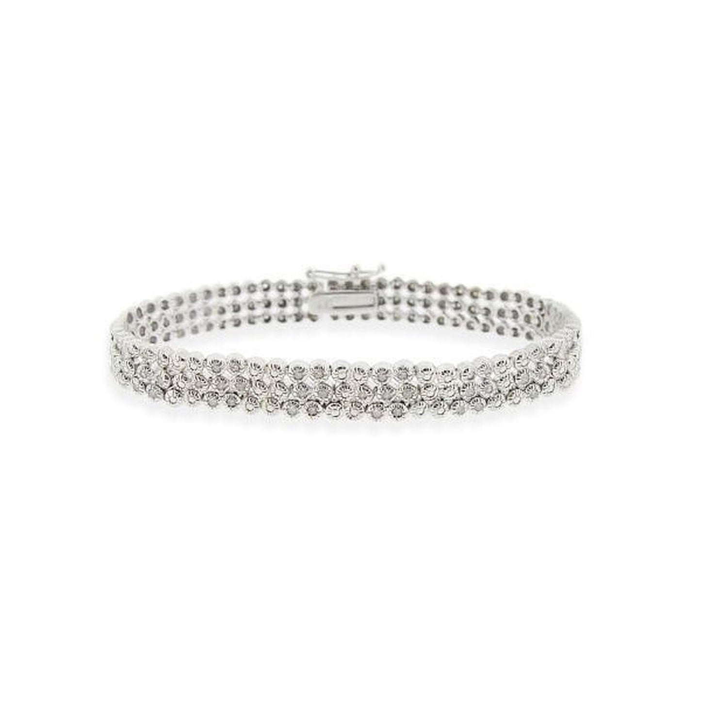 925 Silver Three Row Bracelet | Minimal 1ct Dainty Women’s Jewelry