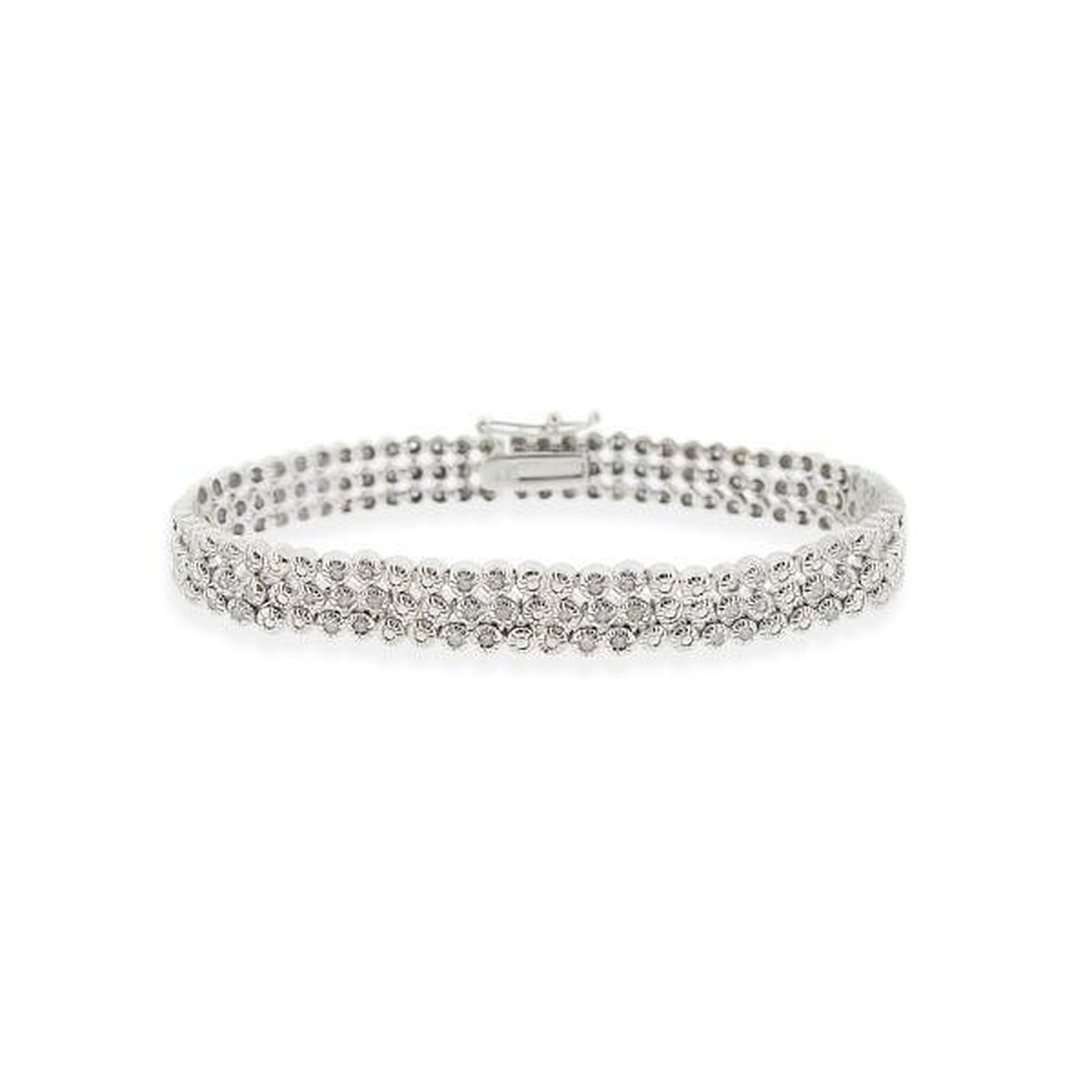 925 Silver Three Row Bracelet | Minimal 1ct Dainty Women’s Jewelry