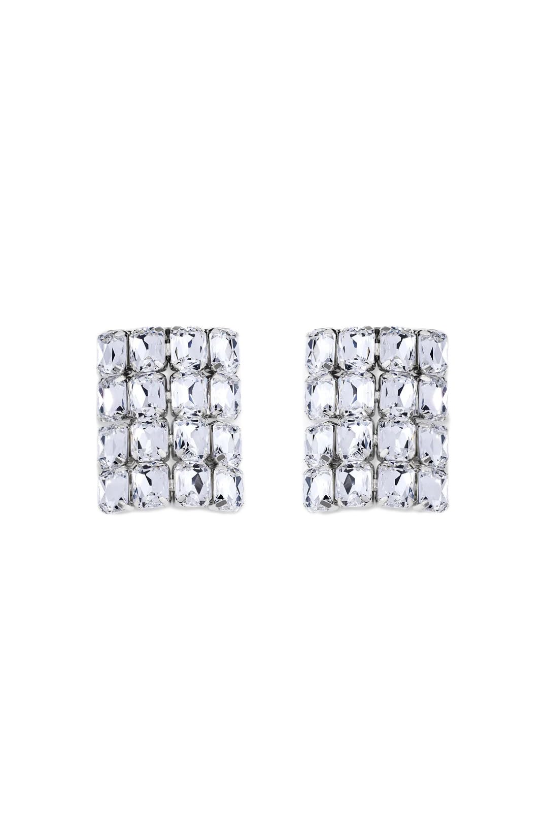 Crystal Pave Earrings | Minimal Silver Fashion Jewelry for Women