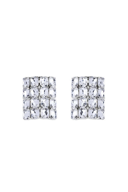 Crystal Pave Earrings | Minimal Silver Fashion Jewelry for Women