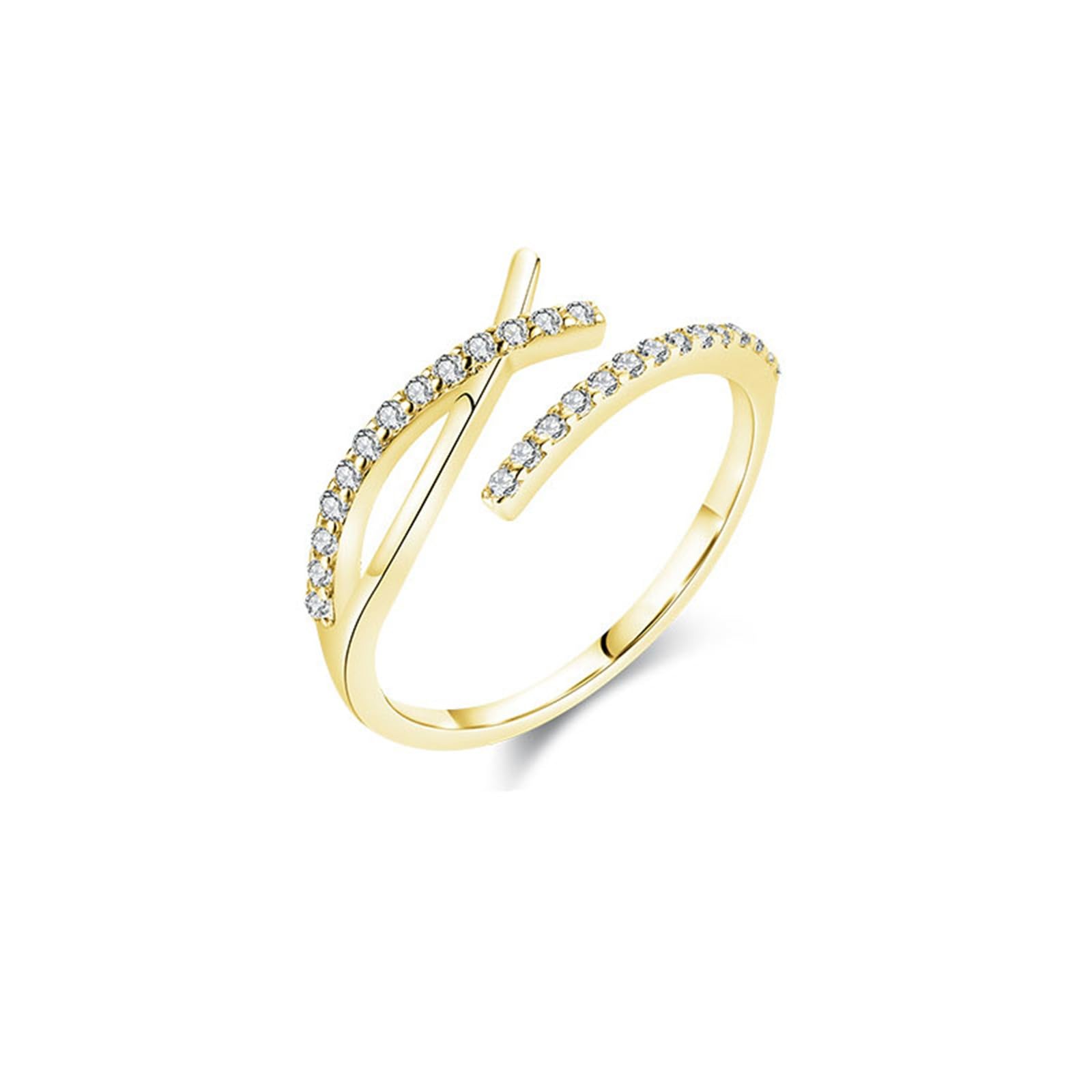 Thin Cross Moissanite Ring | Minimal 9K Gold Women’s Size 5 Jewelry