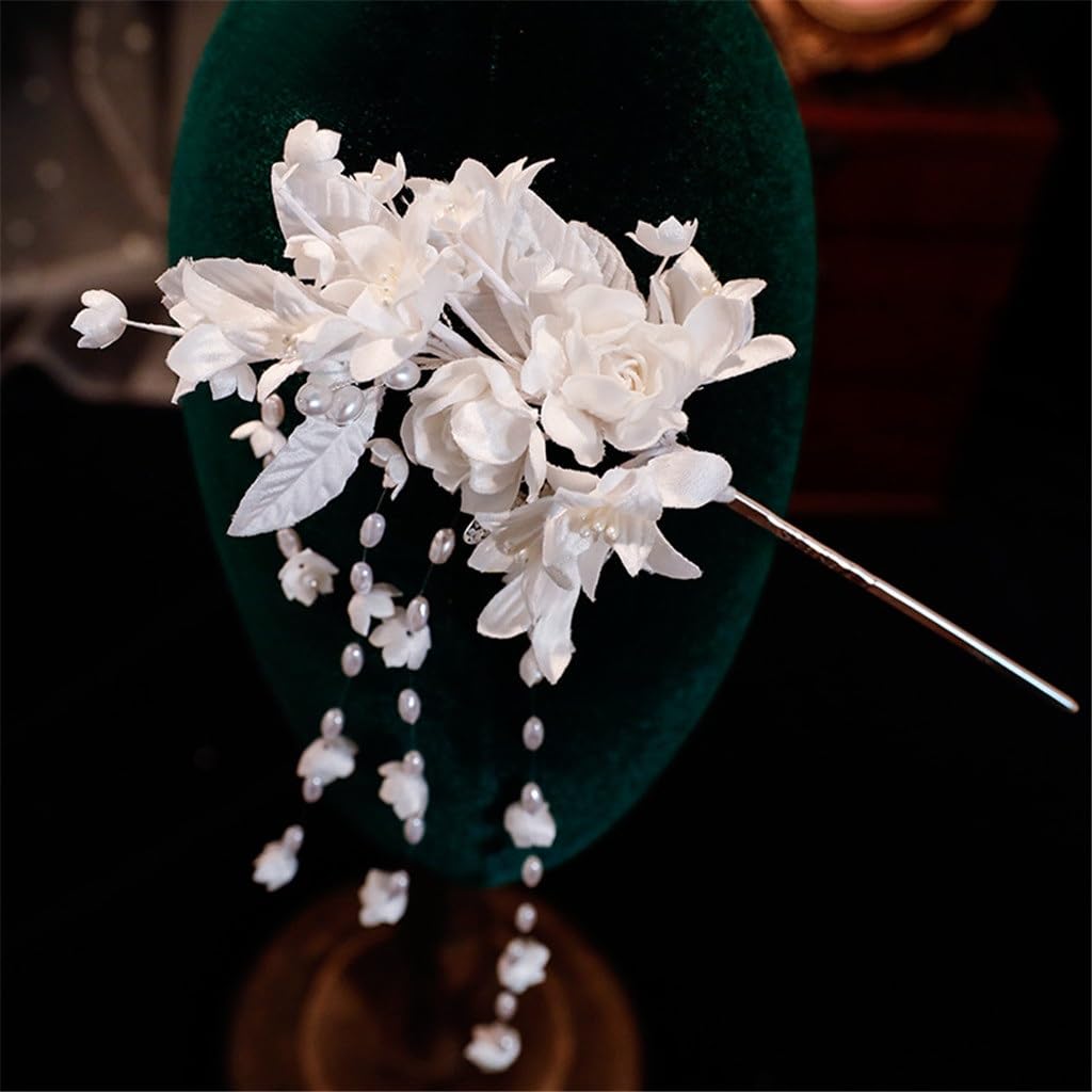 Pearl Flower Hair Clip | Minimal Bridal Wedding Hair Accessory for Women