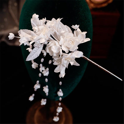 Pearl Flower Hair Clip | Minimal Bridal Wedding Hair Accessory for Women
