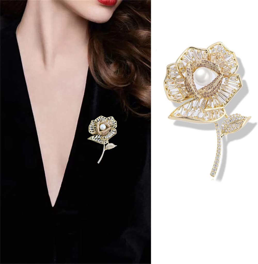 Rose Brooch Pin | Minimal Women’s Floral Coat & Scarf Accessory