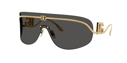 Gold Shield Sunglasses | Minimal Metal Frame Grey Lens Eyewear