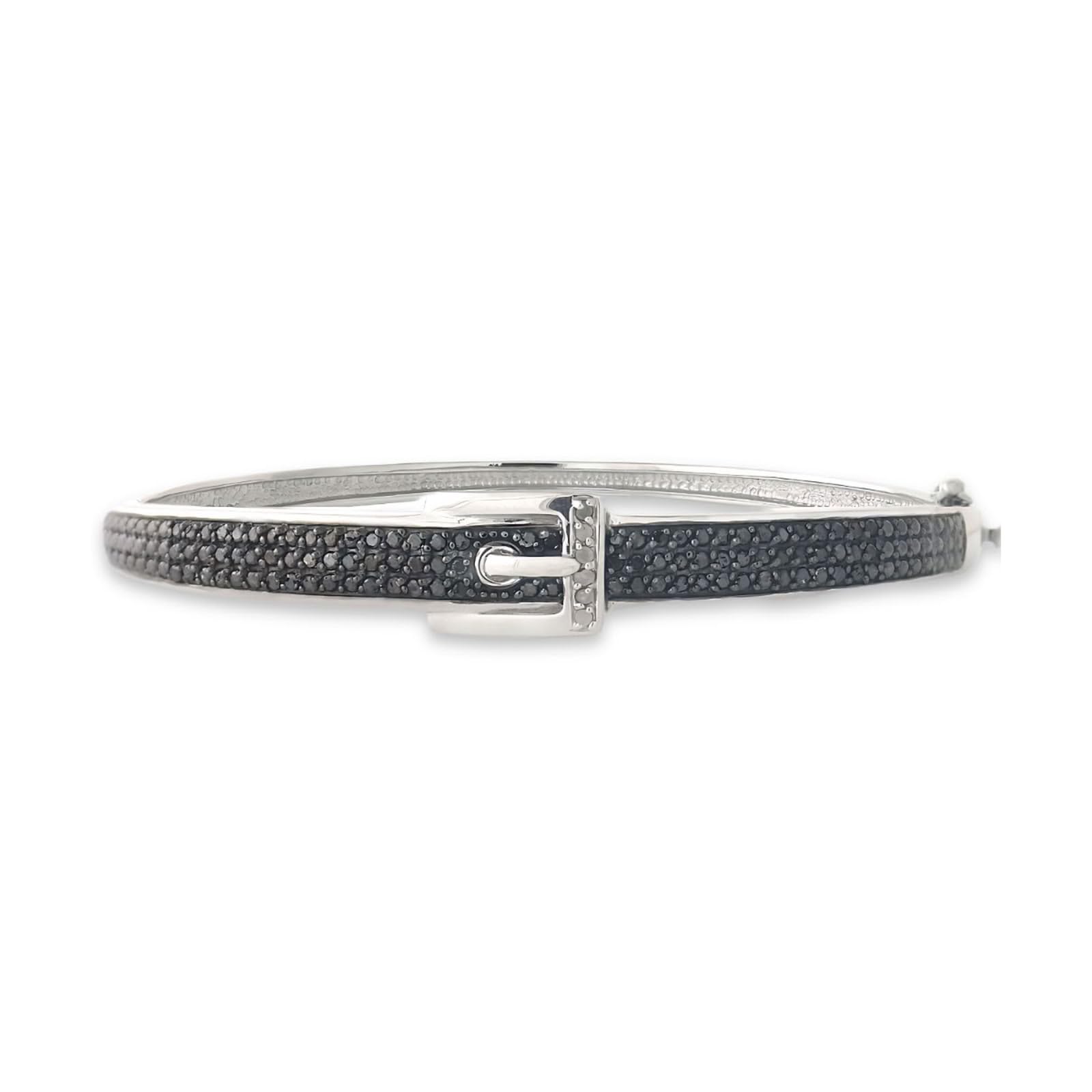 Black White Square Bangle Bracelet | Minimal Women’s Fashion Jewelry