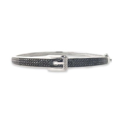 Black White Square Bangle Bracelet | Minimal Women’s Fashion Jewelry