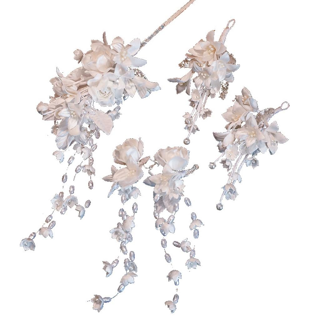 Pearl Flower Hair Clip | Minimal Bridal Wedding Hair Accessory for Women