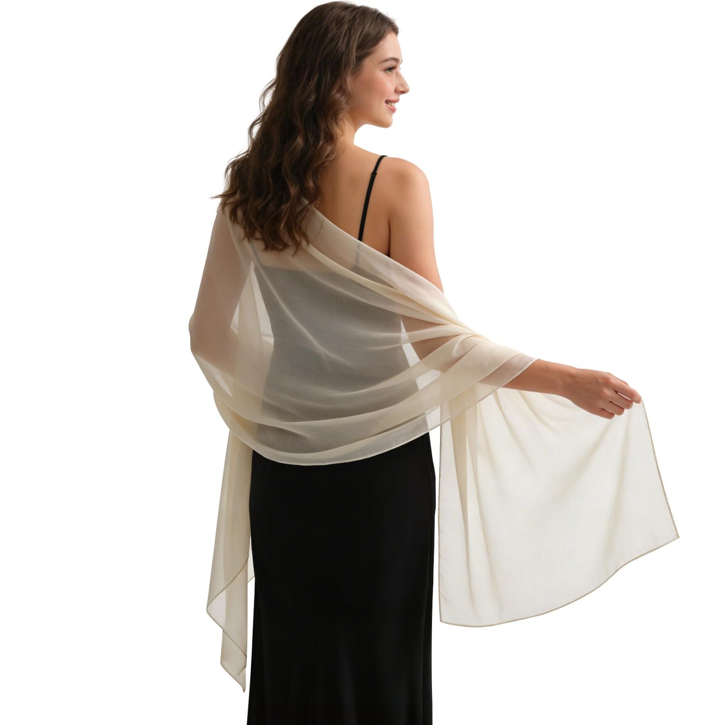 Chiffon Shawl Wrap Set | Minimal Women’s Evening Bridal Scarf Accessories