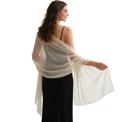 Chiffon Shawl Wrap Set | Minimal Women’s Evening Bridal Scarf Accessories