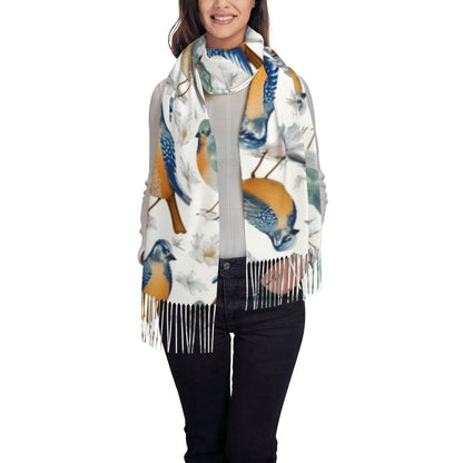 Printed Tassel Scarf Wrap | Minimal Women’s Lightweight Fashion Shawl