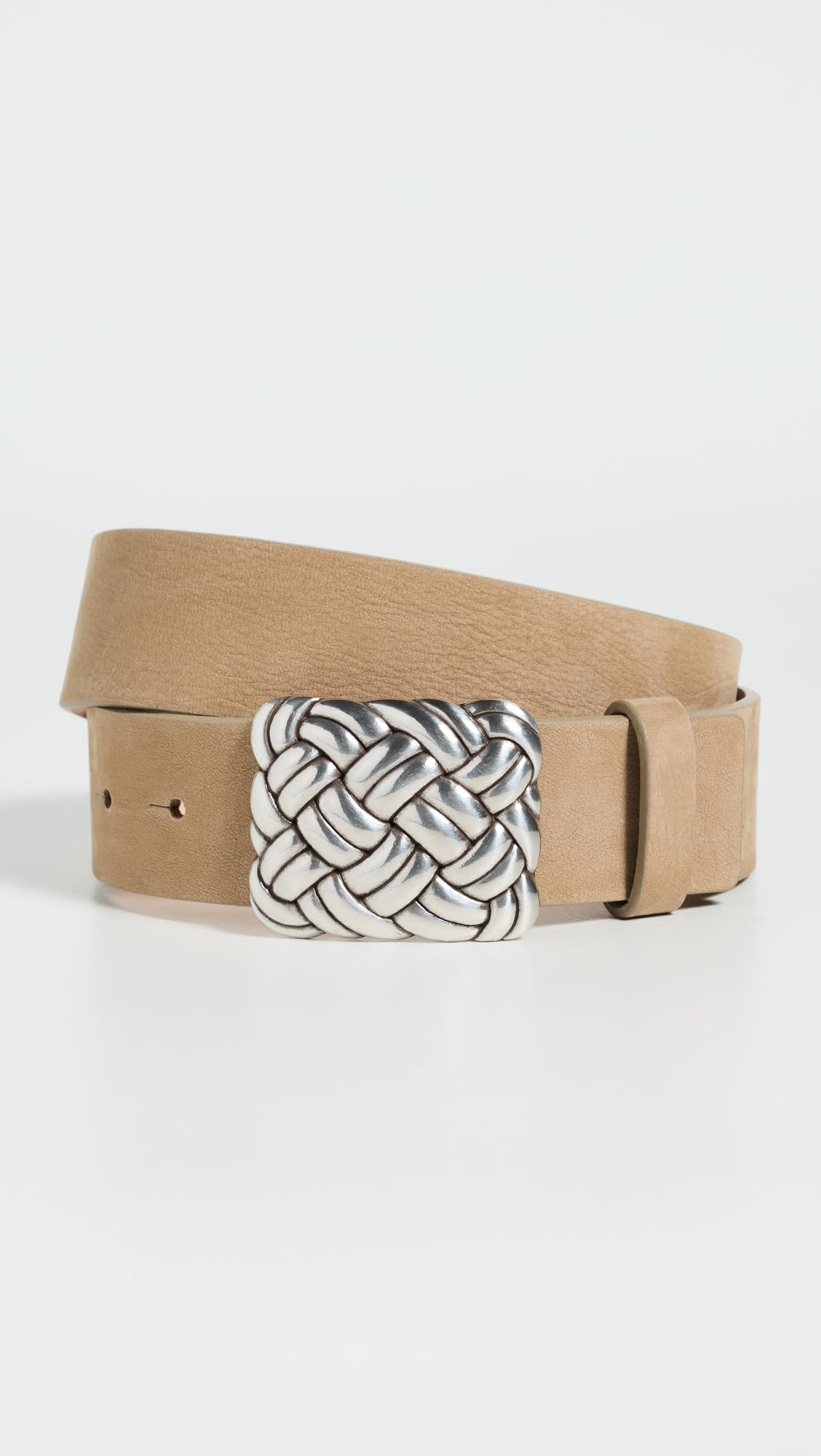 Nubuck Belt | Minimal Women’s Macchiato Silver Fashion Waist Belt