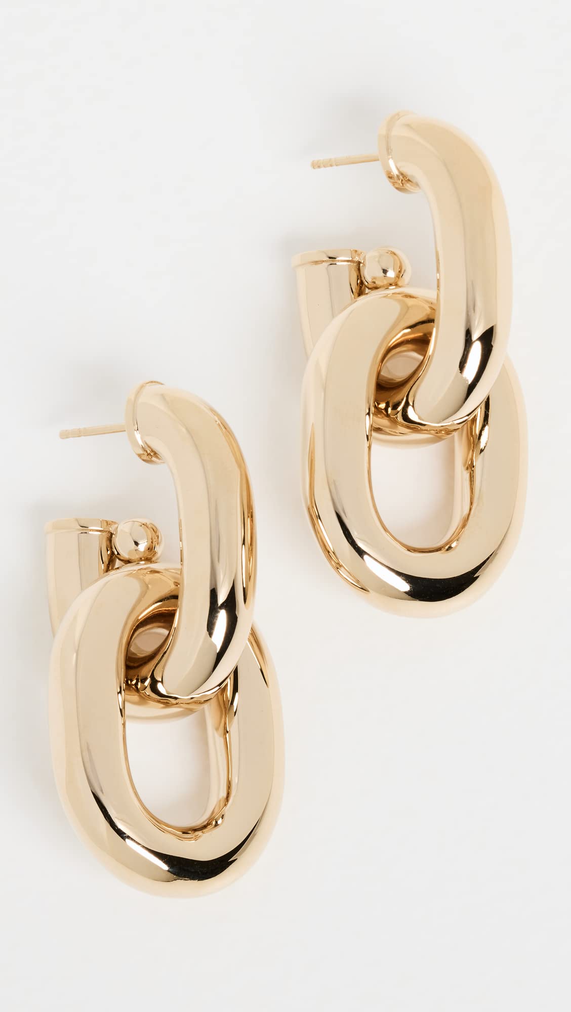 XL Link Hoop Earrings | Gold Statement Geometric Hoops for Women