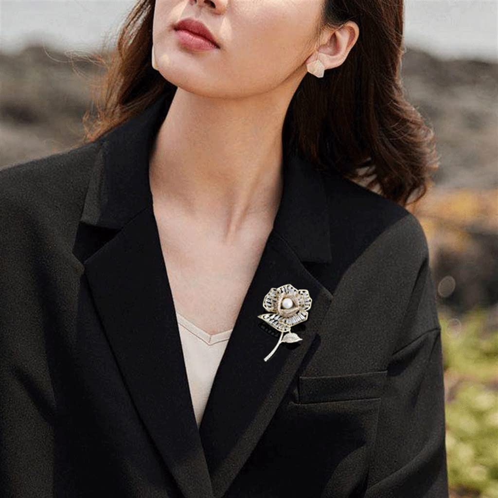 Rose Brooch Pin | Minimal Women’s Floral Coat & Scarf Accessory