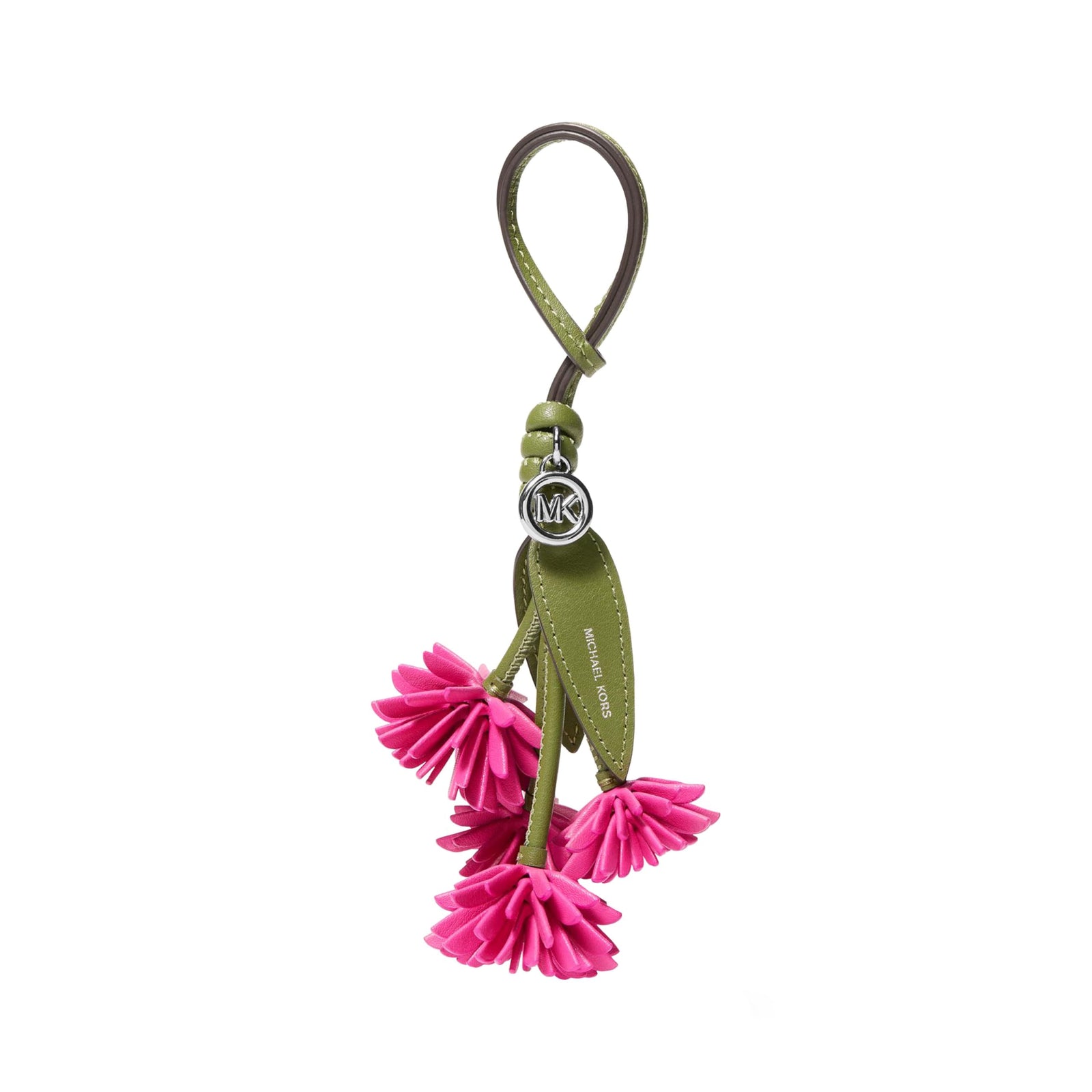 Flower Charm Keychain | Minimal Silver Tone Women’s Bag Accessory