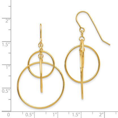 Gold Triple Hoop Dangle Earrings | Minimal Geometric Drop Jewelry for Women