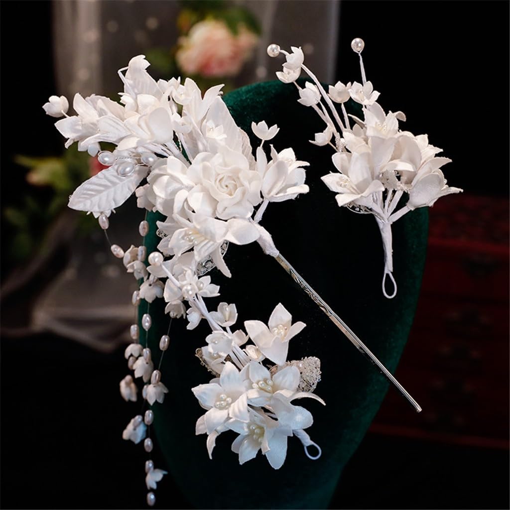 Pearl Flower Hair Clip | Minimal Bridal Wedding Hair Accessory for Women