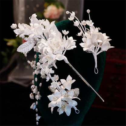 Pearl Flower Hair Clip | Minimal Bridal Wedding Hair Accessory for Women