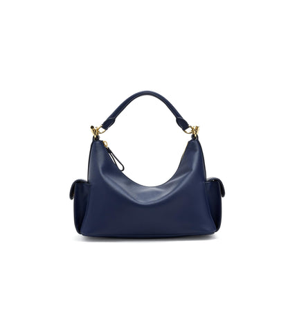 Small Nappa Leather Shoulder Bag | Minimal Women’s Refined Navy Bag