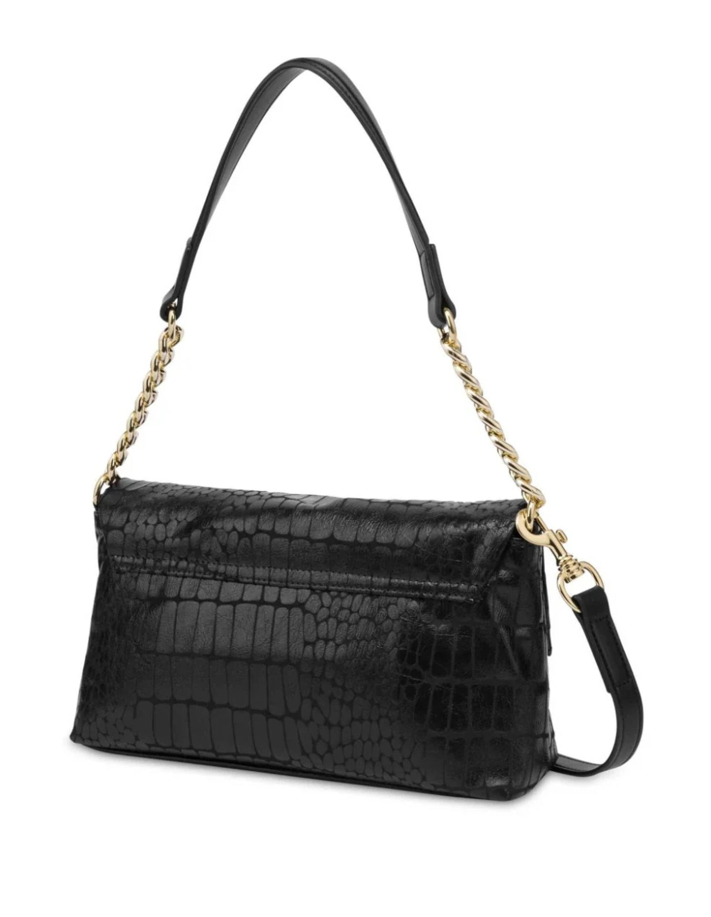 Black Shoulder Bag | Minimal Women’s Leather Zip Top Bag