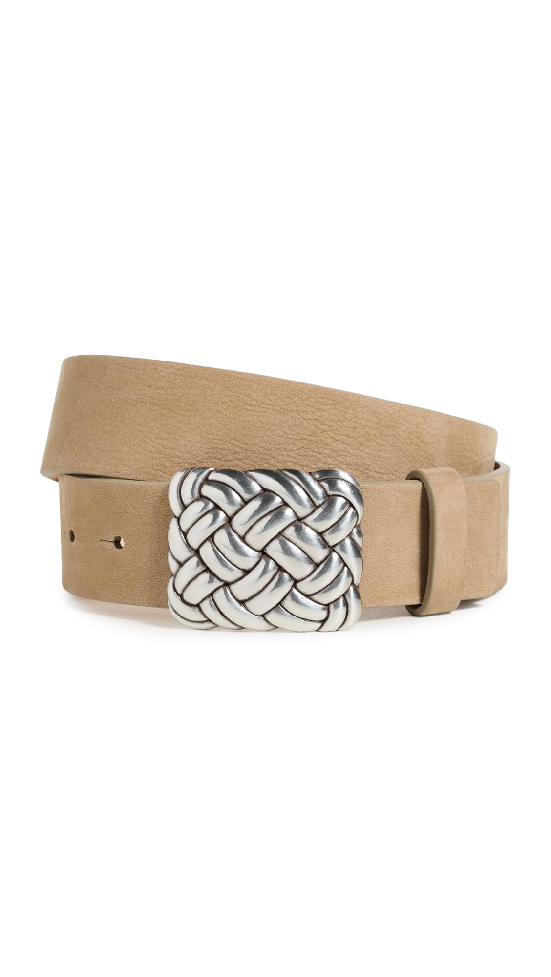 Nubuck Belt | Minimal Women’s Macchiato Silver Fashion Waist Belt