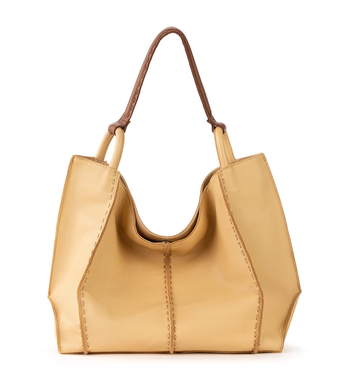 Large Leather Tote Bag | Minimal Women’s Everyday Shoulder Bag with Zipper Pocket