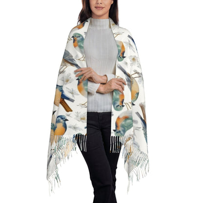 Printed Tassel Scarf Wrap | Minimal Women’s Lightweight Fashion Shawl