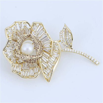 Rose Brooch Pin | Minimal Women’s Floral Coat & Scarf Accessory