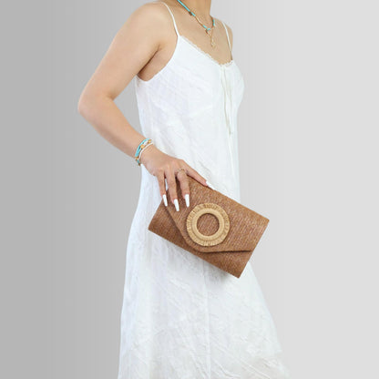 Envelope Straw Clutch Bag | Minimal Women’s Woven Summer Evening Handbag