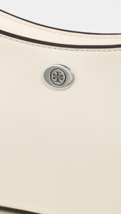 Zip Top Shoulder Bag | Minimal Women’s Light Cream Leather Bag