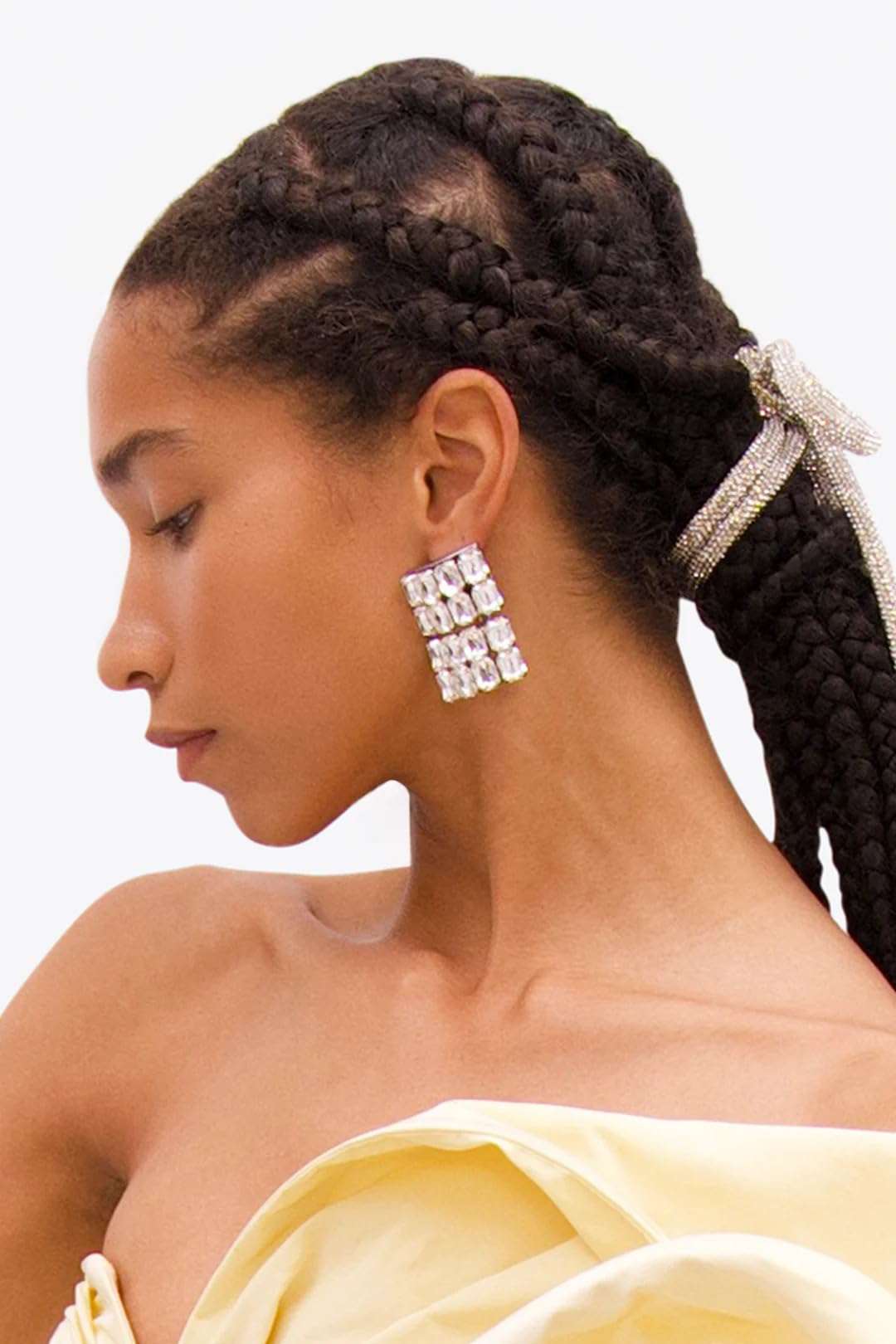 Crystal Pave Earrings | Minimal Silver Fashion Jewelry for Women