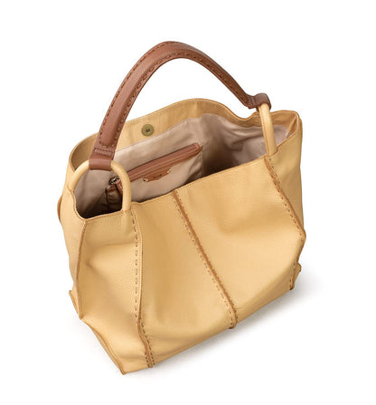 Large Leather Tote Bag | Minimal Women’s Everyday Shoulder Bag with Zipper Pocket
