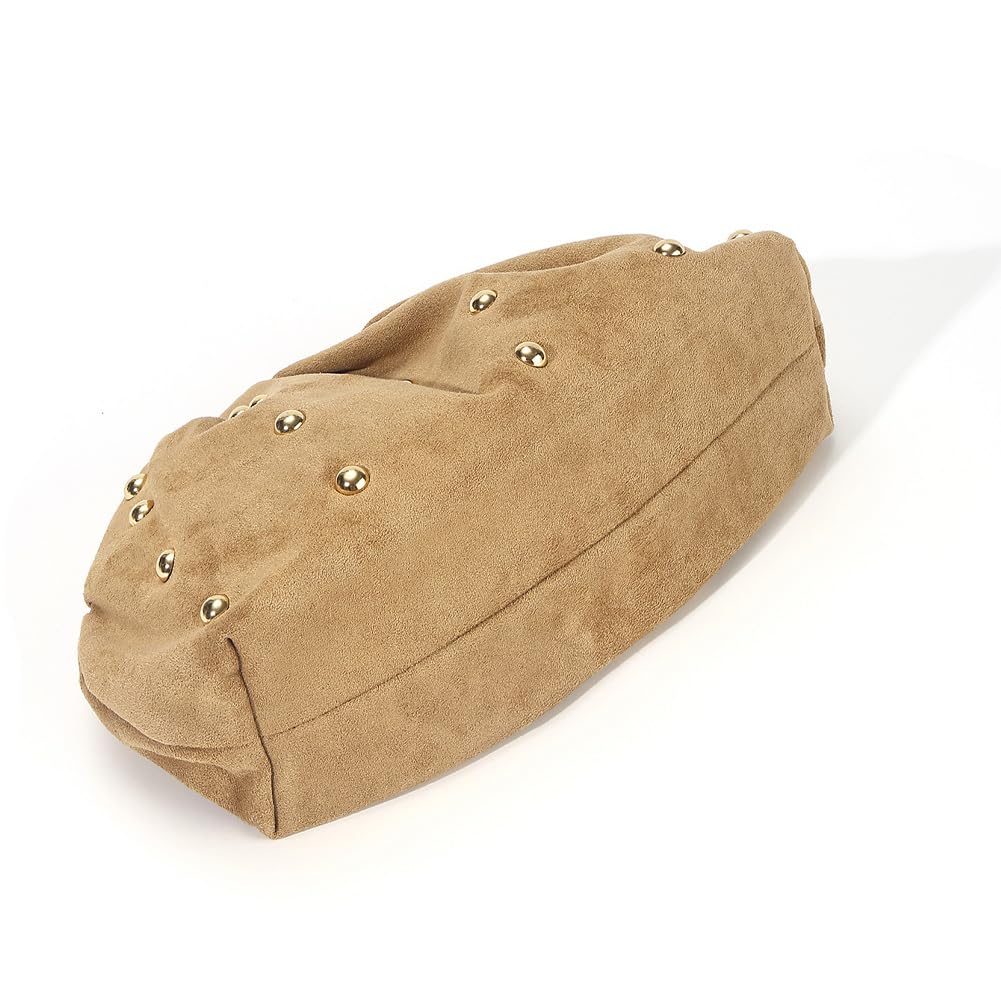 Studded Evening Clutch Bag | Minimal Suede Chain Strap Handbag for Women