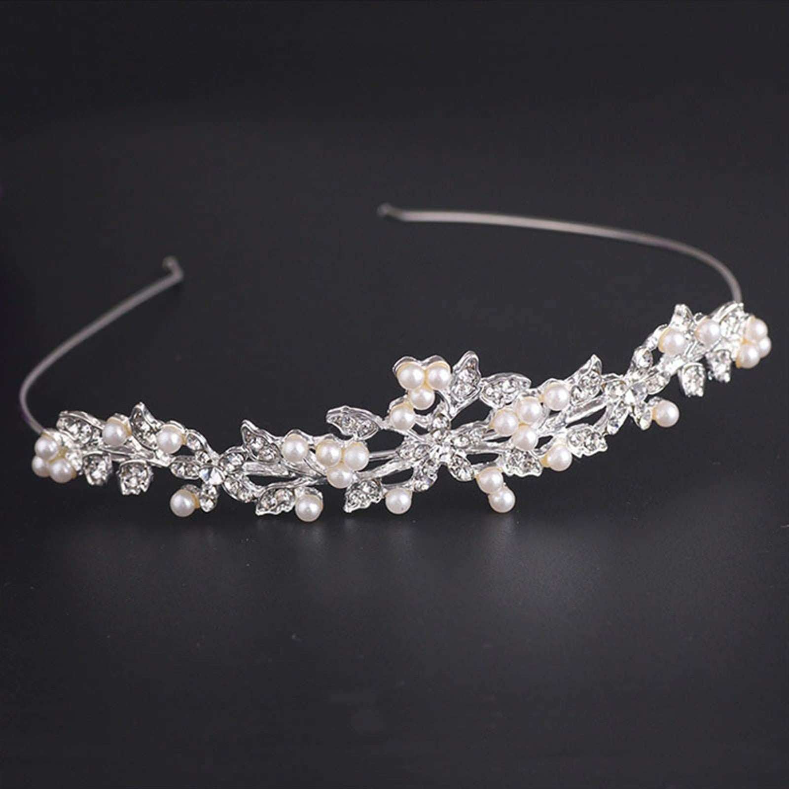 Bridal Tiara Headband | Minimal Wedding Crown Hair Jewelry for Women
