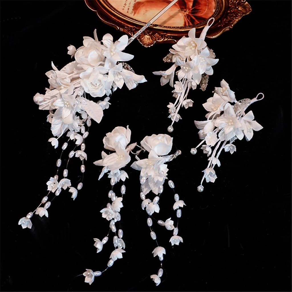 Pearl Flower Hair Clip | Minimal Bridal Wedding Hair Accessory for Women