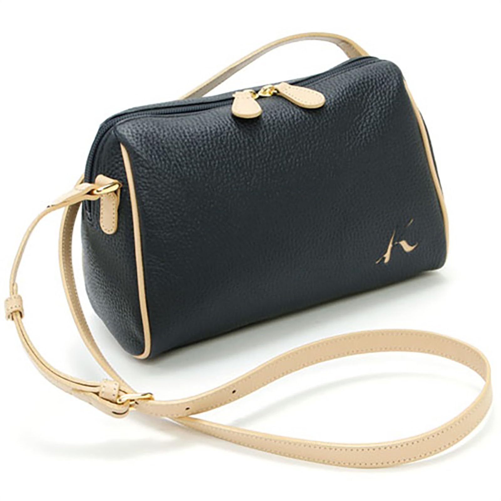 Two-Tone Crossbody Shoulder Bag | Minimal Women’s Dark Blue & Beige Bag One Size