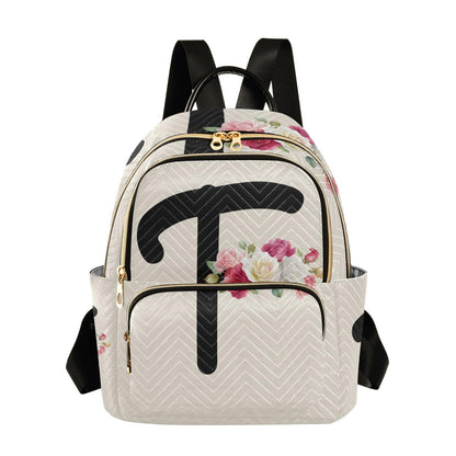 Letter F Backpack | Minimal Women’s Fashion Travel Daypack Shoulder Bag