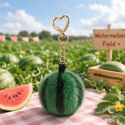Fluffy Fruit Keychain | Minimal Women’s Kawaii Bag Charm Accessory