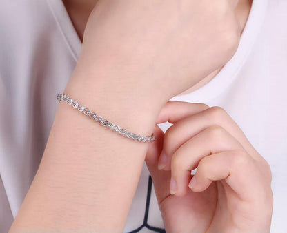 Platinum Link Bracelet | Minimal 950 Fine Phoenix Tail Design Jewelry